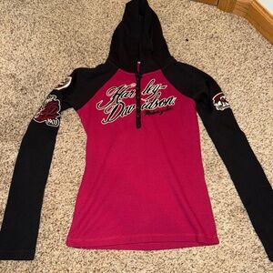 Womens Harley Davidson thermal hooded top